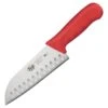 Winco KWP-70R Santoku Knife With Red Handle 7"