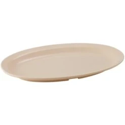 Winco MMPO-118 Tan Oval Melamine Platter 11-1/2" X 8" - 1 Doz