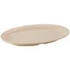 Winco MMPO-139 Tan Melamine Narrow Rim Oval Platter 13-1/4" X 9-5/8"