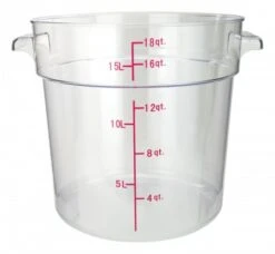 Winco PCRC-18 Clear Round Polycarbonate Storage Container 18 Qt.