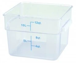 Winco PCSC-12C Clear Square Polycarbonate Storage Container 12 Qt.