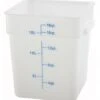 Winco PESC-18 White Square Polypropylene Storage Container 18 Qt.