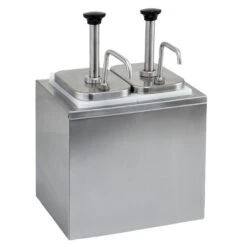 Winco PKTS-2D Stainless Steel Condiment Dispenser With 2 Standard Pumps
