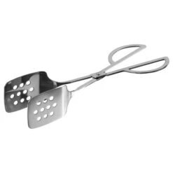 Winco PT-10P Scissor Style Perforated Stainless Steel Pastry Tongs 10-1/2"