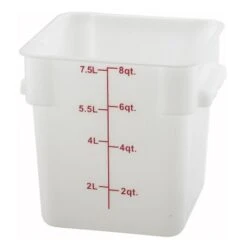 Winco PTSC-8 Translucent Square Storage Container 8 Qt.