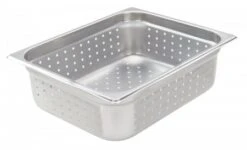 Winco SPJH-204PF Half Size Stainless Steel Perforated Steam Pan 4" Deep
