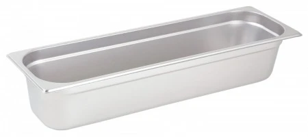 Winco SPJH-4HL Half Size Long Stainless Steel Anti-Jam Steam Pan 4" Deep 1 Winco SPJH-4HL Half Size Long Stainless Steel Anti-Jam Steam Pan 4" Deep