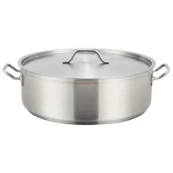 Winco SSLB-25 Stainless Steel Brazier With Cover 25 Qt.