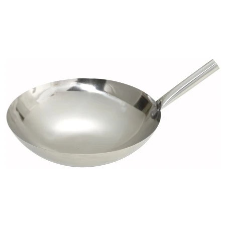 Winco WOK-16N Stainless Steel Chinese Wok With Riveted Joint Handle 16" 1 Winco WOK-16N Stainless Steel Chinese Wok With Riveted Joint Handle 16"