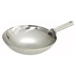 Winco WOK-16W Stainless Steel Chinese Wok With Welded Joint Handle 16"