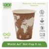 World Art Renewable Compostable Paper Hot Cups, 8 Oz., 50/Pack, 20 Pack/Carton