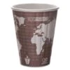 World Art Renewable And Compostable Insulated Paper Hot Cups, PLA, 8 Oz., 40/Pack, 20 Packs/Carton
